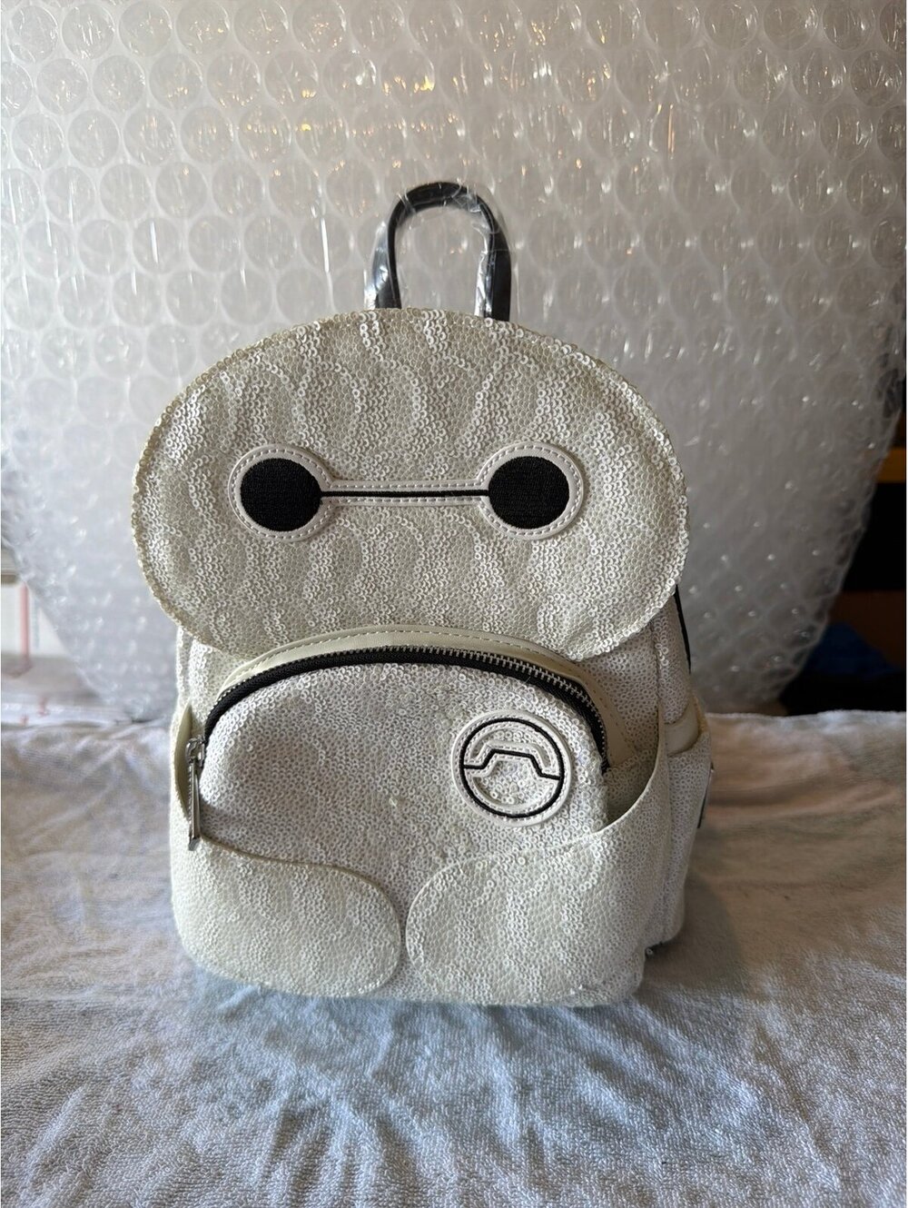 Loungefly Disney Big Hero 6 Baymax Sequin D23 Backpack NWT